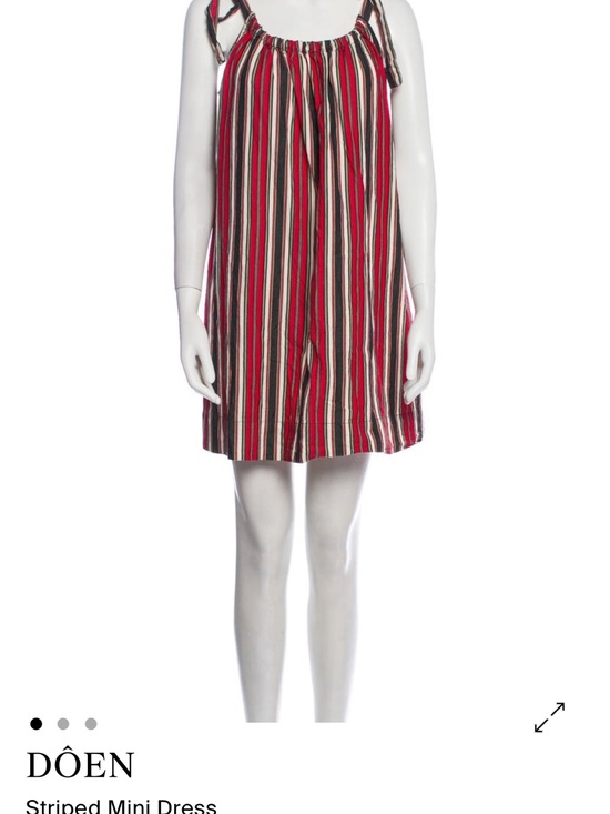 Doen Dresses & Skirts - Doen Red, Black & Cream Striped Mini Dress